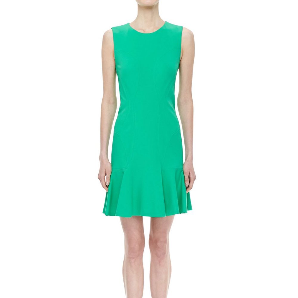 Diane von Furstenberg Jaelyn Flare-Hem Knit Green Dress Size 8